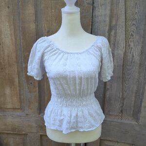 White Eyelet Top